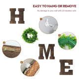 GLIWEN Wooden Home Sign Wall Decor with Artificial Wreath Hanging Wood Home Letters Farmhouse Home Decor for Wall Art Living Room Bedroom Kitchen Doorway,Brown GLIWEN