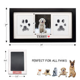 MYPAWLETS Paw Print Frame & Ink Pads Kit,Dog or Cat Paw Print Kit,2 No Mess Ink Pads for Pets,Paw Print Stamp Pad for Dogs,Wooden Pet Memorial Frame,Personalized Pet Paw Print Gifts MYPAWLETS