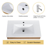 Malwee 30" Floating Bathroom Vanity with Sink, 30 Inch Single Sink Wall Mounted Bathroom Vanity, with 2 Doors and White Ceramic Basin Sink Top (027-30) Malwee