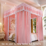 AIKASY Hollow Stainless Steel Queen Canopy Bed Frame, Four Poster Bed Frame, Canopy Bed Curtains Frame - Fits Four Corner Beds, Metal Bed Mosquito Net, Bedroom Deco AIKASY