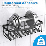 EUDELE 5-Pack Rustproof Stainless Steel Shower Caddy Set– No Drill Adhesive Bathroom Organizer, Space-Saving Shower Shelves for Apartment Essentials, Bathroom/Kitchen Storage Home Decor-L Size EUDELE