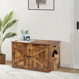 Timberer Cat Litter Box Enclosure, Litter Box Furniture Hidden with Removable Divider, Wooden Cat Washroom Furniture, Indoor Cat House, Rustic Brown Timberer