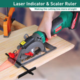 HYCHIKA Cordless Circular Saw, 18V Mini Circular Saw with 4.0Ah Battery, 3 Blades(4-1/2",4-9/10"), 3500RPM Max Cuting Depth:90°(48mm)/45°(32mm), Compact Circular Saw for Wood, Plastic and Soft Metal HYCHIKA BETTER TOOLS FOR BETTER LIFE