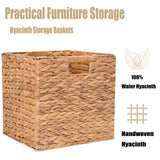 Wicker Storage Baskets Wicker Cube Baskets Foldable Hyacinth Storage Baskets,Rectangular Laundry Storage Bin,Square Basket for Shelves,Set of 2 Pcs,12 x 12 x 12in CXQCMUYE