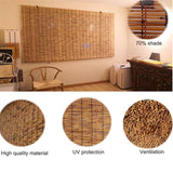 Blackout Cordless Bamboo Roller Blind, Breathable Bamboo Roll Up Roman Shades for Windows, 23" 29" 31" 33" 37" 41" 43" 47" 49" 51" 53" 55" 61" 73" Wide, Retro Bamboo Privacy Curtain for Outdoor Patio ZXBMYLV