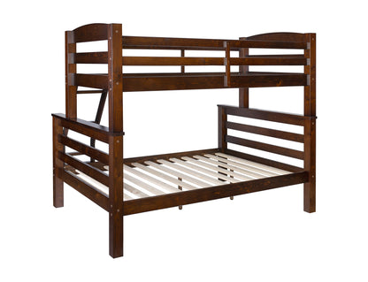 Powell Espresso Twin/Full Bunk Bed with Built-In Ladder and Detachable Design - WoodArtSupply