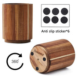 Sameme Acacia Wood Utensil Holder for Kitchen Counter, 360° Rotating 7.3"+5.7" Large Cooking Utensil Holder,Kitchen Utensil Crock for Countertop,Farmhouse Kitchen Decor,Spatula Holder Set of 2 Sameme