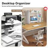 Sturdy White Wooden 3-Tier Desk Bookshelf with 5 Cubbies - YYDBIAP College Dorm Hutch YYDBIAP