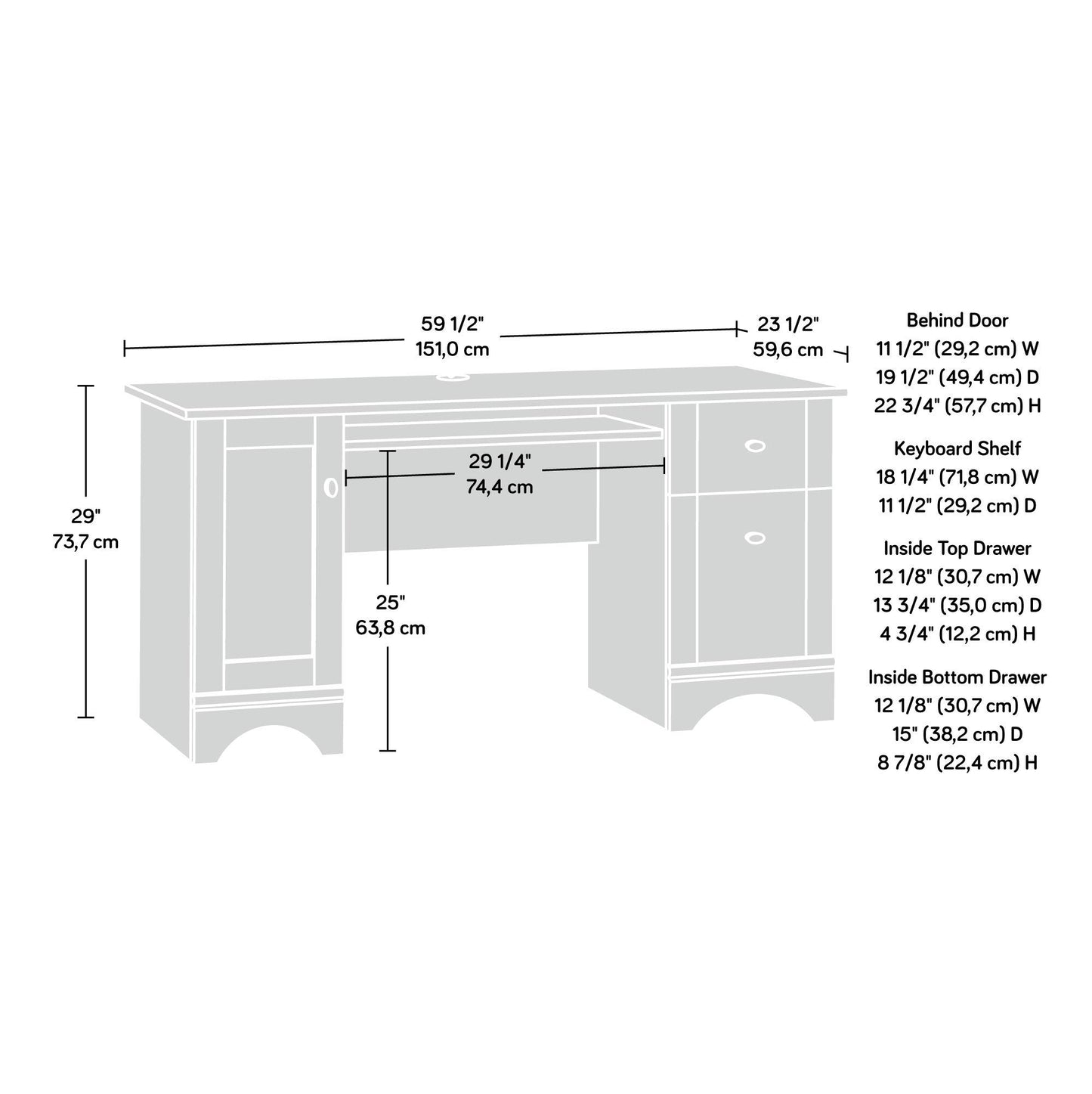 Sauder Computer Desk, Brushed Maple finish - WoodArtSupply