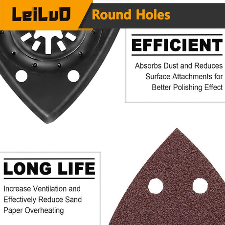 LEILUO 116 Pcs Multitool Blade Kits Cutting and Sandpaper Oscillating Tool Accessories Universal Oscillating Saw Blades with Storage Bag Compatible with DeWalt Makita Dremel and More LEILUO