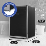 BLACK+DECKER 4.4 Cu. Ft. Beverage Cooler, Beverage Fridge with Double Pane Glass Door, Drink Fridge and Beverage Refrigerator with 160-Can Capacity for Home Bar and Home Office with LED Display BLACK+DECKER