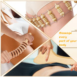 Amylove 21-in-1 Maderoterapia Kit Wood Therapy Massage Tools Set Therapy Tools for Body Sculpting Muscle Pain Relief Lymphatic Drainage Women Face Roller Fascia Massage Anti Body Contouring Amylove
