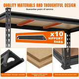 BIG RED Storage Shelving Unit, 5-Tier Adjustable, Heavy Duty Metal Garage Shelves/Utility Rack for Kitchen, Pantry, Basement, Bathroom, Laundry - 3,000lb Capacity, Black, 72" H x 48" W x 24" D BIG RED