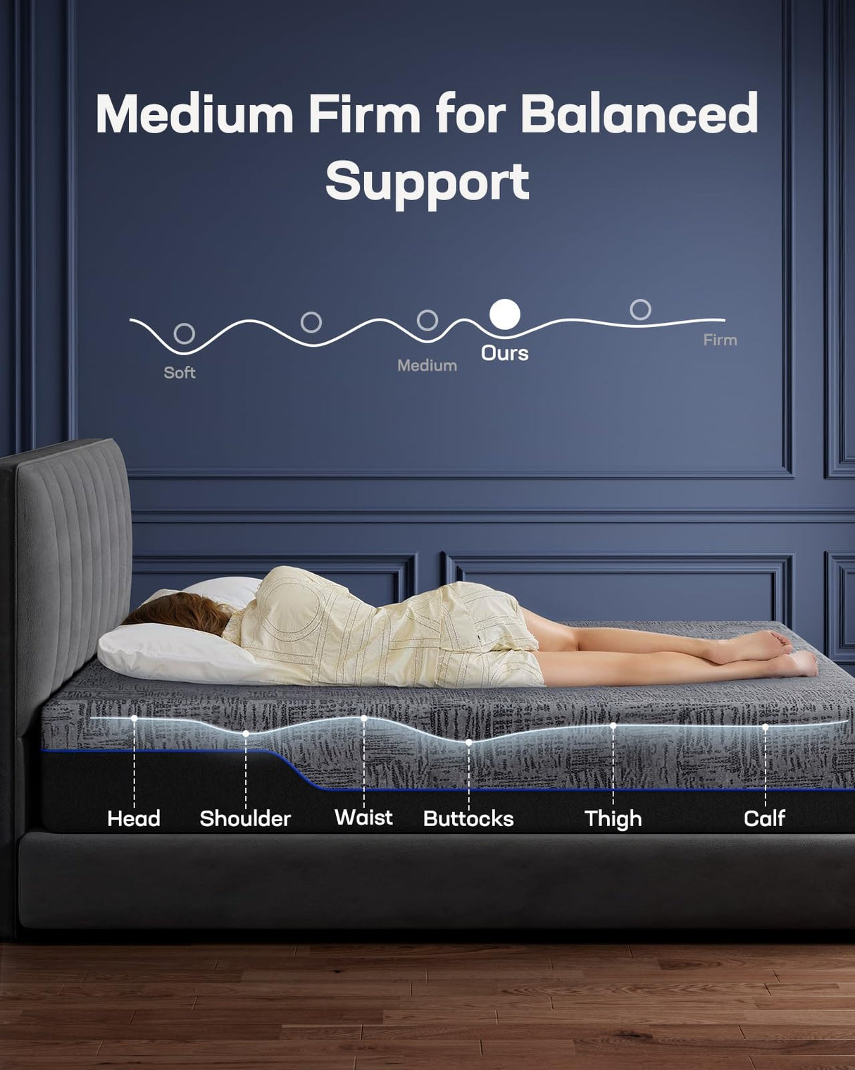Marsail NS2 Pro Massage Adjustable Base with Mattress Set, Wireless Remote & App Control, Split King Adjustable Bed Frame + 14-inch Cooling Gel Memory Foam Mattress Marsail