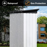 Lovtimber 5Ft x 3Ft Metal Garden Shed, Outdoor Steel Storage Shed with Single Lockable Door & Vents, Waterproof Anti-Corrosion Tool Storage Clearance for Backyard Patio Lawn, White+Black Lovtimber