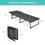 Best Choice Products Patio Chaise Lounge Chair, Portable Outdoor Folding Recliner for Lawn, w/ 8 Positions, Handles, 300lb Capacity - Gray Best Choice Products