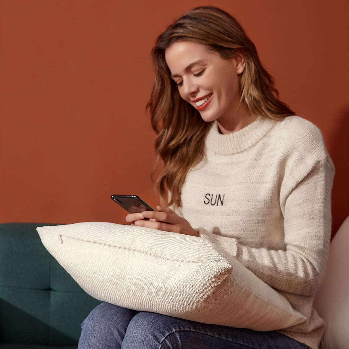 LisBiya Linen Throw Pillow Covers 18 x 18 Beige Decorative Blank Couch Pillow Covers for Sublimation Bed Sofa Farmhouse Cushion Cases Set of 4 LisBiya