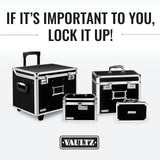 Vaultz Storage Lock Box - 6.5 x 23 x 13.5 Inch - Secure Dorm Storage Trunk with Combination Lock - Ideal Briefcase, Medicine Box, and Personal Item Lock Box - Store Cash, Laptop - Black/Silver Vaultz