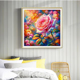 ijbnhd Rose Diamond Painting Kit for Adults, Rose Diamond Art Kits for Adults, Flower Gem Art for Home Wall Decor 14X14inch ijbnhd