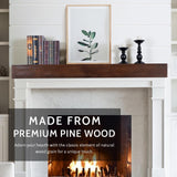 G GOOD GAIN Fireplace Mantel 60inch - Solid Wood Mantel Shelf Handcrafted Rustic | Floating Mantle Shelves Decor for Wall, Bedroom, TV, Books, Livingroom（DarkWalnut） G GOOD GAIN