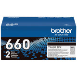 Brother Genuine High-Yield Black Toner Cartridge Twin Pack TN660 2PK (TN6602PK) Brother