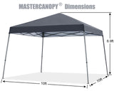 MASTERCANOPY Portable Pop Up Canopy Tent with Large Base (10x10,Dark Gray) MASTERCANOPY
