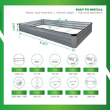 GARDMAX 8x4x1FT Galvanized Raised Garden Bed Kit, Metal Planter Boxes Outdoor with Easy Assembly, Large Garden Bed for Vegetables, Fruits, Flower, Herbs Rectangle Silver Generic