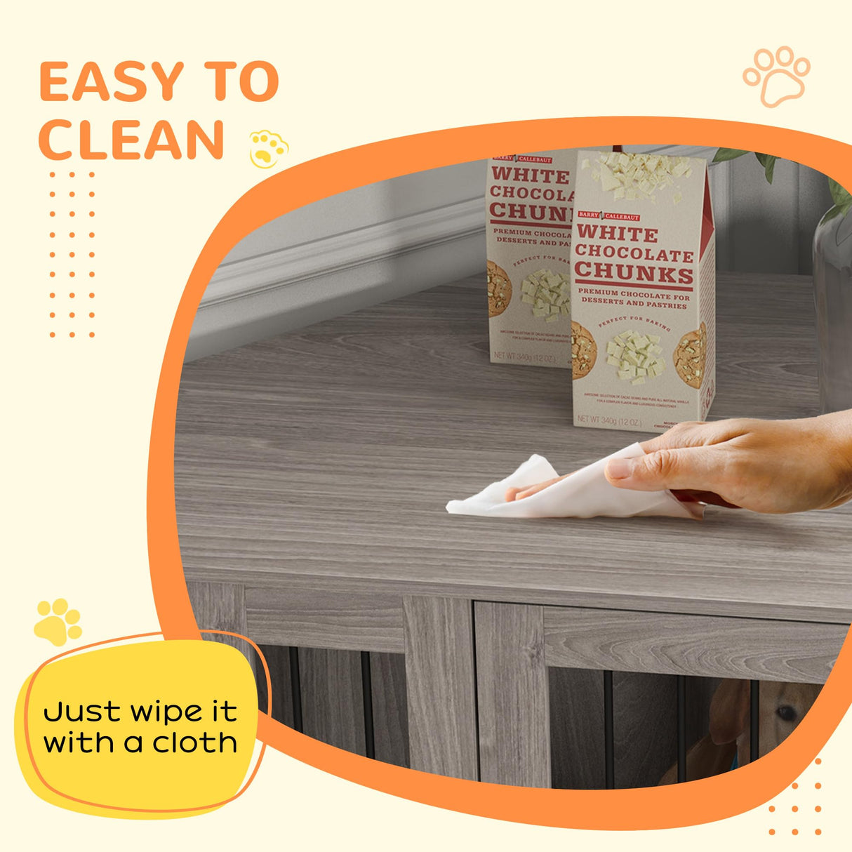 PawHut Corner Dog Crate Furniture, End Table Dog Kennel Furniture with Cushion, Pet Crate for Large-Sized Dog Indoor Use, Walnut Brown PawHut