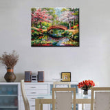 Aihonmin Flower Blossom Tree Paint by Numbers Japanese Garden Paint by Numbers Adult,Landscape Paint by Numbers Kits on Canvas Arts Craft for Home Wall Decor Without Framed 16''W x 20''H Aihonmin