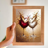 UPABLUNSO Diamond Painting Retro, 5D DIY Wine Glass Diamond Art Kits for Adults, Diamond Painting Kits for Beginner, Round Drill Gem Arts and Crafts for Adults, Diamond Art for Wall Decor 12x16inch UPABLUNSO