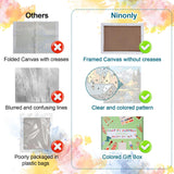 Ninonly 4 Pack Paint by Numbers Kit for Adults Framed Canvas, Art Supplies for Adults Beginners with Easel, Brushes, Acrylic Paint Set for Christmas Gift & Decor, 9 * 12 Inch Ninonly