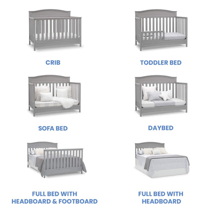 Delta Children Emery 4-in-1 Convertible Baby Crib, Pack of 1, Grey - WoodArtSupply