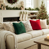 MIULEE Christmas Trees Pillow Covers Set of 2 Decorative Soft Throw Pillows Plush Faux Fur Wool Embroidered Couch Cushion for Holiday Winter Home Decor Chair Sofa Bedroom Living Room,Green 20x20inch MIULEE