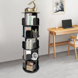 5-Tier Rotating Bookshelf - 360° Spinning Bookcase Storage Rack for Organising Books and Displaying Items SuiYuLn