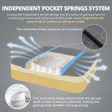 Dowinx Gaming Chair Breathable PU Leather Gamer Chair with Pocket Spring Cushion, Ergonomic Computer Chair with Massage Lumbar Support,Adjustable Swivel Task Chair with Footrest(Gray) Dowinx