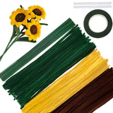 TOAOB 200pcs Pipe Cleaners Craft DIY Sunflowers Bouquets Making Kit Chenille Stems Artificial Flowers Craft Kit for DIY Art and Crafts Party Wedding Home Decorations TOAOB THE ONE AND ONLY BABY