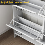 Halitaa Shoe Storage Cabinet with 4 Flip Drawers & 2 Drawers,Shoe Cabinet Storage with Legs for Entryway,Freestanding Shoes Organizer Cabinet,Farmhouse Shoe Rack Cabinet,White Halitaa