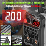 Hpoouo 200Amp 20PCS Rods Stick Welder, Super MINI Portable Welding Machine, IGBT Inverter Welder Machine 110V with Hot Start Arc Force Anti-Stick, for 1/16"-1/8" Rod ARC Welder, Chip Hammers (Gray) Hpoouo