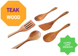Yhendelion 5 Piece Wooden Spoons for Cooking - Natural Finish Wooden Cooking Utensils - Soft Grip Wood Spoons - Non-Stick Wooden Spoons Yhendelion