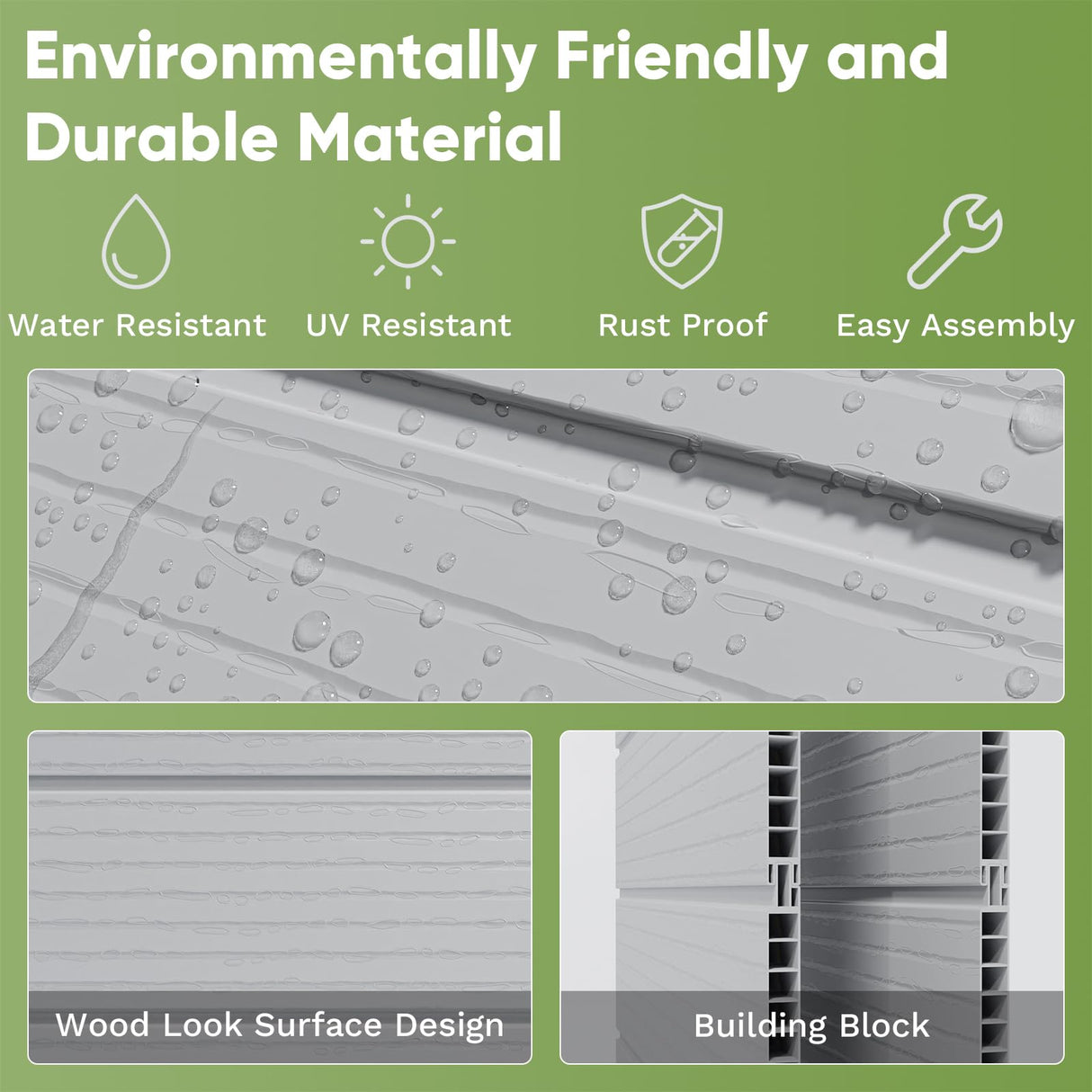 Patiowell 5x4 FT Outdoor Storage Shed, Resin Storage Shed with Floor & Lockable & Window Door for Patio Furniture, Garden Tools and Bicycle, White & Grey Patiowell