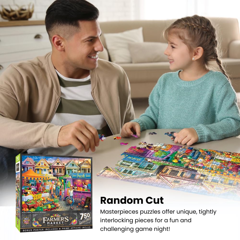 MasterPieces 750 Piece Jigsaw Puzzle for Adults, Family, Or Youth - Weekend Market - 18"x24" Masterpieces