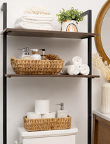 StorageWorks Hand-Woven Large Storage Baskets with Wooden Handles, Water Hyacinth Wicker Baskets for Organizing, 2-Pack StorageWorks