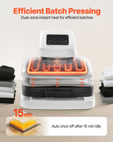 VEVOR Auto Heat Press Machine, 15 x 15 inch, T-Shirt Press Machine with Auto Release and Adjustable Pressure, Digital Display, Rapid Heating, for Sublimation, Vinyl, Heat Transfer Projects, White VEVOR