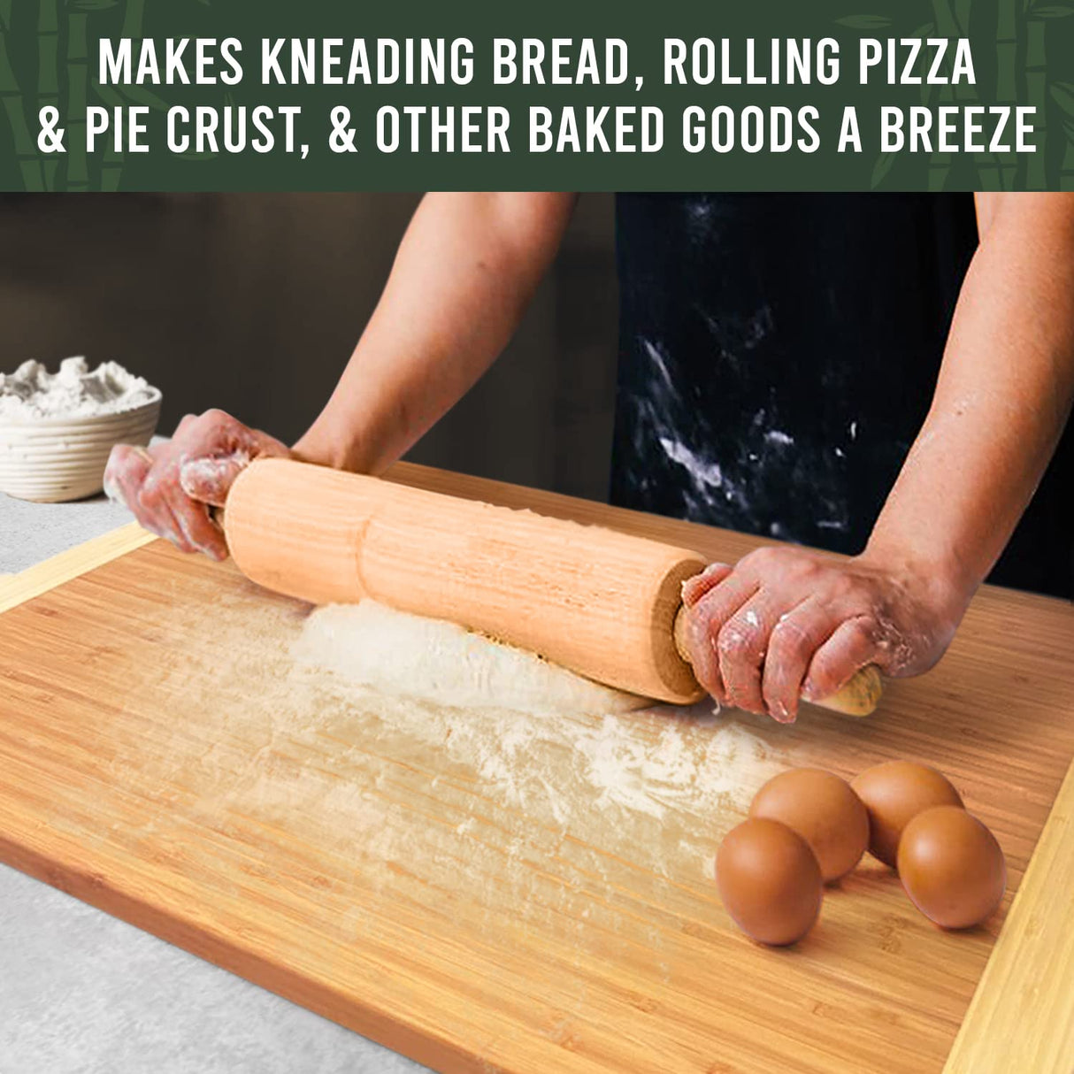 GREENER CHEF 36 Inch 4XL Extra Large Cutting Board with Lifetime Replacements - Wood Butcher Block Cutting Board - Bamboo Stove Top Cover for Extra Countertop Space - Giant Wood Charcuterie Board Greener Chef