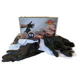LavaLock Disposable Nitrile BBQ Gloves with Cotton Liners for Outdoor Cooking Grilling Smokers and Barbecue Competition, Chef or Kitchen use (Large 50 Count Black) LavaLock