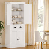 Homall 72" Pantry Storage Cabinet, Kitchen Freestanding Cupboard with Adjustable Shelves & Large Drawer, Tall Buffet Sideboard for Kitchen, Dining Room (White) Homall