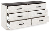 Signature Design by Ashley Shawburn 6 Drawer Dresser, Whitewash & Gray Signature Design by Ashley