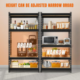 BIG RED Storage Shelving Unit, 5-Tier Adjustable, Heavy Duty Metal Garage Shelves/Utility Rack for Kitchen, Pantry, Basement, Bathroom, Laundry - 2,000 lbs Capacity, Black, 72" H x 35" W x 12" D BIG RED