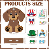 Anglechic 42 Pcs Interchangeable Christmas Dog Holiday Decor Seasonal Sign Fall Thanksgiving Tiered Tray Decoration Farmhouse Rustic Wooden Home Office Classroom Desk Accessories Welcome Ornament Gift Anglechic