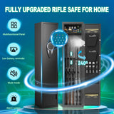 3-5 Digital Large Rifle Safe for Rifle and Pistols,Long Gun Safe for Rifle and Shotguns with Multifunctional Panel and Upgraded Pistol Pouches,Gun cabinet with LED&Alarm and Mute Mode Yiosotne